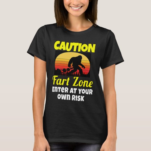 T-shirt Sarcastic  Humor Caution Fart Zone Enter At Your O (Devant)
