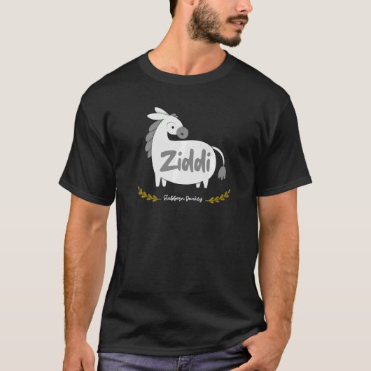T-shirt Sarcastic Ziddi Stubborn Donkey Bollywood (Devant)