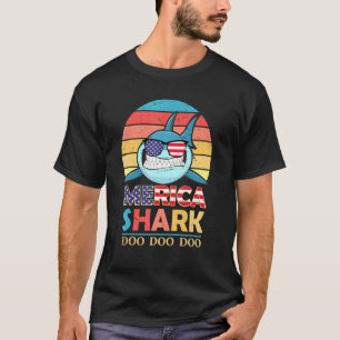 T-shirt Sarcastique Merica Shark Doo Doo 4 juillet Ame