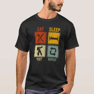 T-shirt Sarcastique Rétro Pour Danser Manger Sleep Yeet Ré