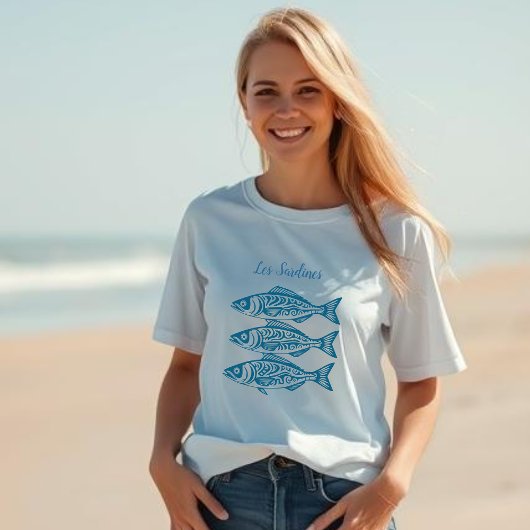 T-shirt Sardines-Bleu Hawaïen