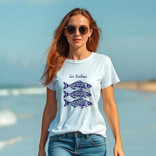 T-shirt Sardines-Bleu Hawaïen