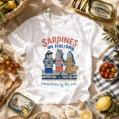 T-shirt Sardines en vacances graphique d'été côtier