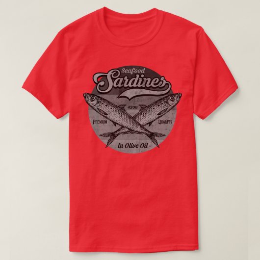 T-shirt Sardines Étiquette BW (Design devant)
