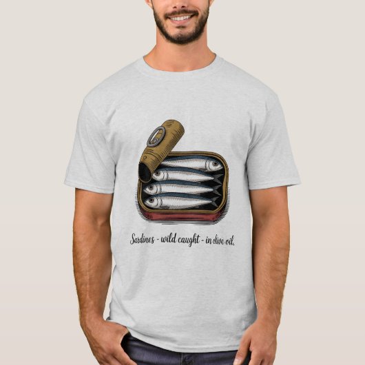 T-shirt Sardines Poisson épais Retro Été graphique pour ho (Devant)