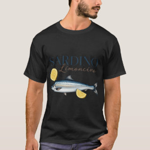 T-shirt Sardino Limoncino Sardine Art Rétro — Vintage