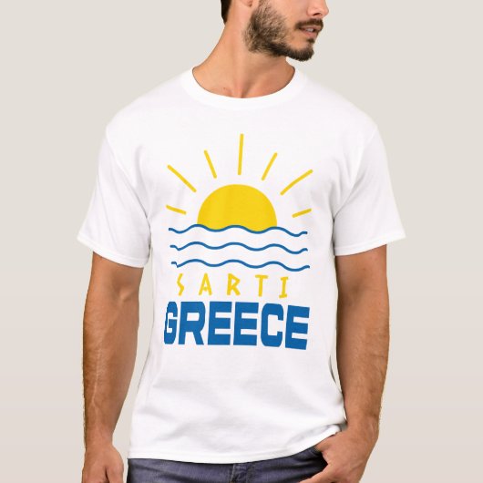 T-shirt Sarti Grèce Soleil et le blanc des hommes de mer (Devant)