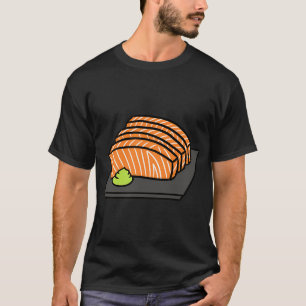 T-shirt Sashimi de saumon et wasabi sur une assiette