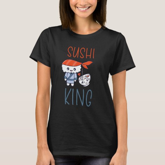 T-shirt Sashimi japonais nourriture Sushi King Saumon Sush (Devant)