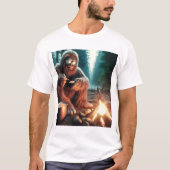 T-shirt Sasquatch au feu de camp (Devant)