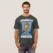 T-shirt Sasquatch Big Pied Deadlifting Gymnase (Devant entier)
