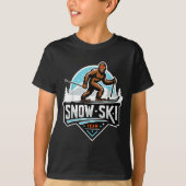 T-shirt Sasquatch Snow Ski Team Snow Skiing Bigfoot Cartoo (Devant)