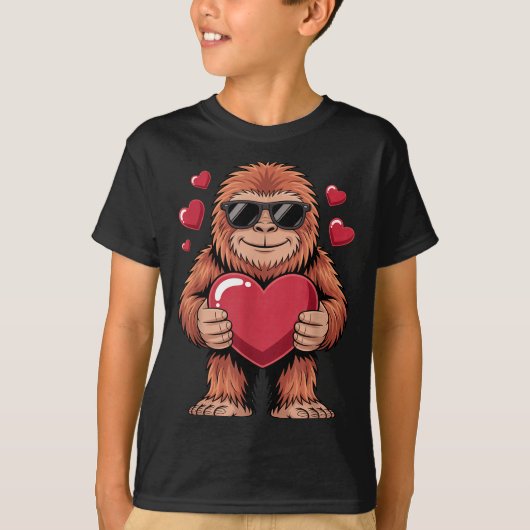 T-shirt Sasquatch Valentine's Day - Bigfoot Heart Sungles (Devant)