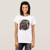 T-shirt Sasquatch Yeti bigfoot en moto (Devant entier)
