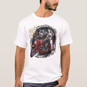T-shirt Sasquatch Yeti bigfoot en moto