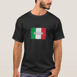 T-shirt Sassari Italie Ville Avec Drapeau Italien