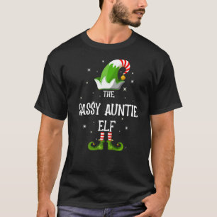T-shirt Sassy Auntie Elf Family Matching Group Christm