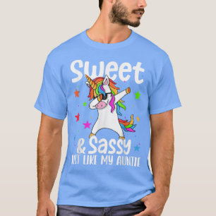 T-shirt Sassy Comme Ma Tante Dabbing Unicorn mignonne