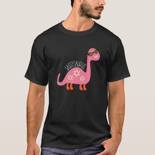T-shirt Sassy Dinosaur Ado Stuff Leopard rose Sungla (Devant)