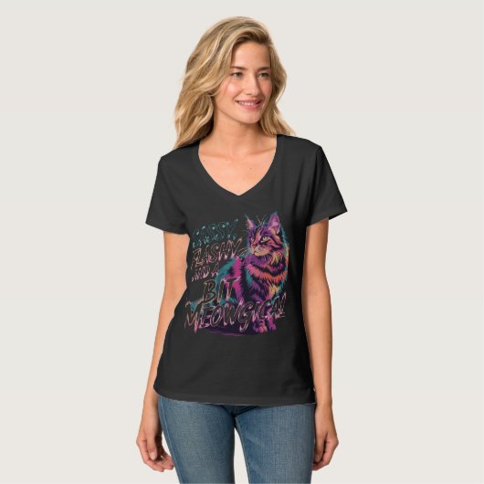 T-shirt Sassy, Flashy & Meowgical - Attitude de chat arc-e (Devant entier)