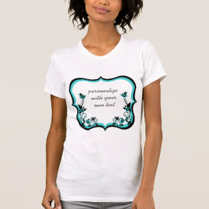 T-shirt Sassy Floral Frame femme's Tee, Turquoise