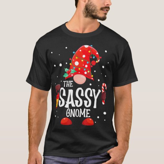 T-shirt Sassy Gnome Matching Family Christmas Gnome Pa (Devant)