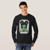 T-shirt Sassy Lassie Cute Messy Bun St Patricks Day Irish  (Devant entier)