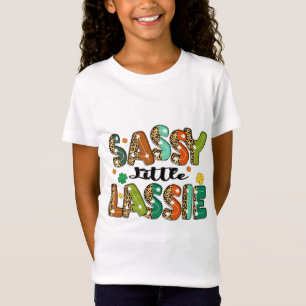 T-Shirt Sassy Little Lassie Cute Jour de la Saint Patrick 