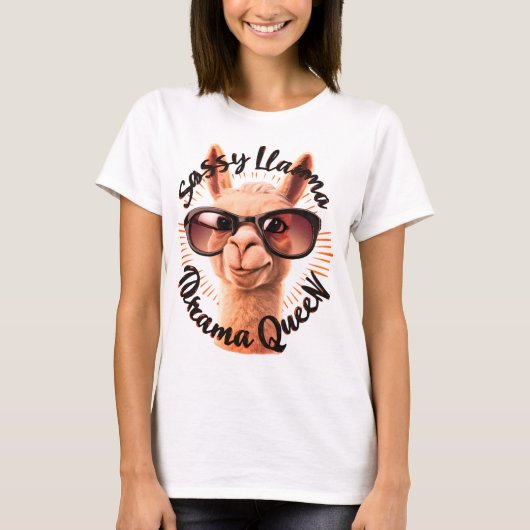 T-shirt Sassy llama drame queen (Devant)