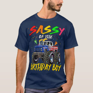 T-shirt Sassy The Birthday Boy Monster Truck Birthday Part