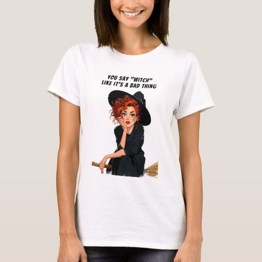 T-shirt Sassy Witch Halloween Design (Devant)
