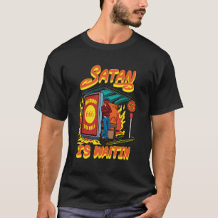 T-shirt Satan Attend À L'Arrêt De Bus Drôle Lucifer Gif