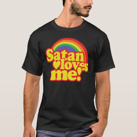 T-shirt Satan Loves Me friend gift (Devant)