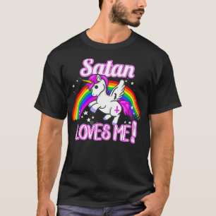 T-shirt Satan M'Aime Unicorne Religion Non Croyant
