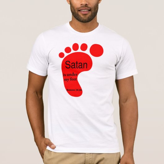 T-shirt Satan sous mes pieds "pied rouge " (Devant)