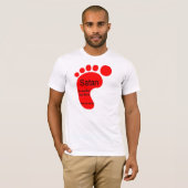 T-shirt Satan sous mes pieds "pied rouge " (Devant entier)