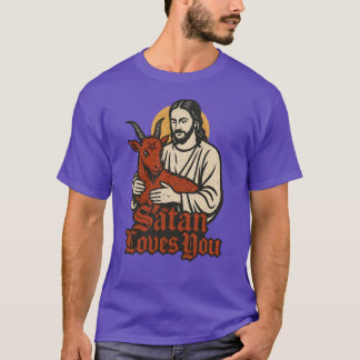 T-shirt Satan t'aime humour sombre satanique