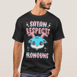 T-shirt Satan transgenre Respecte Pronoms Pentagramme Tran