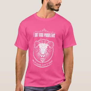 T-shirt Satanic Chèvre Baphomet J'Ai 666 Problèmes Mais Di