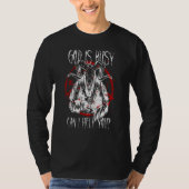 T-shirt Satanist Baphomet 666 Satanism God Is Busy Can I H (Devant)