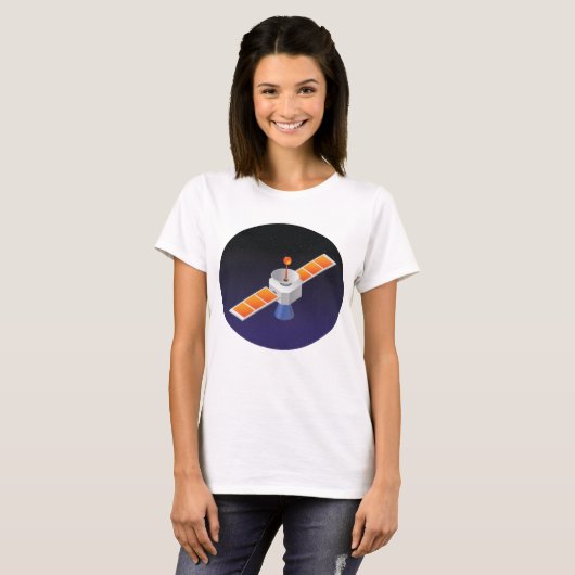 T-shirt Satellite dans l'espace (Devant entier)