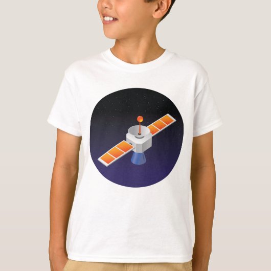 T-shirt Satellite dans l'espace (Devant)