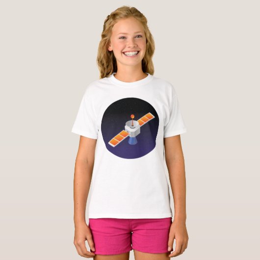 T-shirt Satellite dans l'espace (Devant entier)