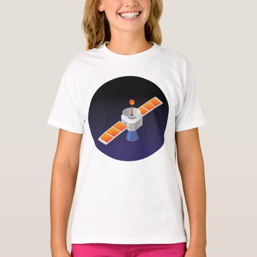 T-shirt Satellite dans l'espace (Devant)