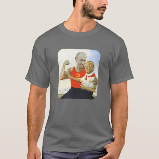 T-shirt Satire politique minuscule de Poutine d'atout et (Devant)