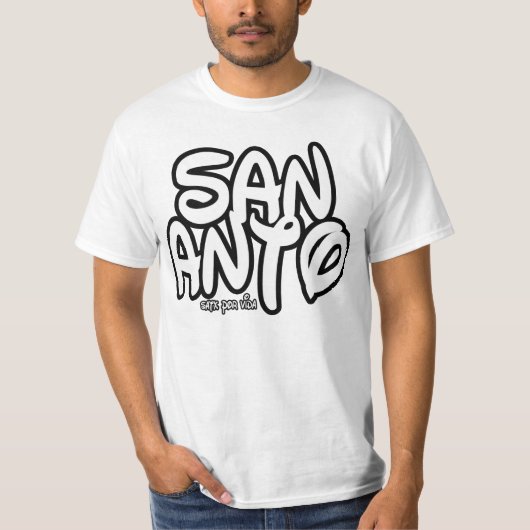 T-shirt SATX POR VIDA San Anto - noir et blanc (Devant)