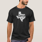 T-shirt Satx San Antonio Tx Script W Détails En Tx Silhoue (Devant)