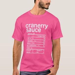 T-shirt Sauce canneberge Nutrition Faits Drôle Thanksgivin