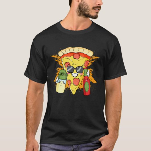 T-shirt Sauce chaude de sel Pizza Sunglass Cheesy Hawaiian (Devant)