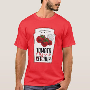 T-shirt Sauce tomate Ketchup Étiquette bouteille Drôle H